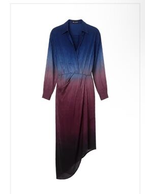 YFB Ombre Blue to Purple Wrap-Style Dress